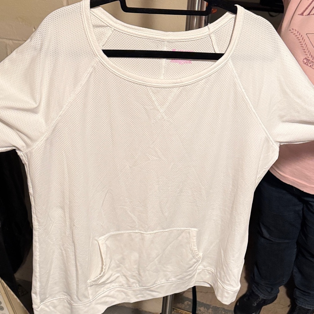 Tek Gear Women's Long Sleeve White Mesh Top